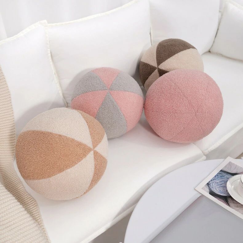 クッション ボール 北欧風 まんまる 抱き枕 撮影小道具 ソファクッション 30cm 0.3kg やわらかい 丸型 ホームジム ヨガボール エクササ