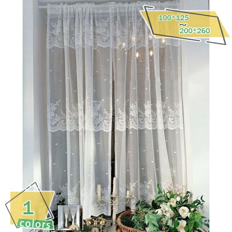 レースカーテン 北欧風 花柄 ロング丈 間仕切りカーテン 目隠し暖簾 寝室 リビング 玄関 キッチン用 ドアカーテン タペストリー 布製 大