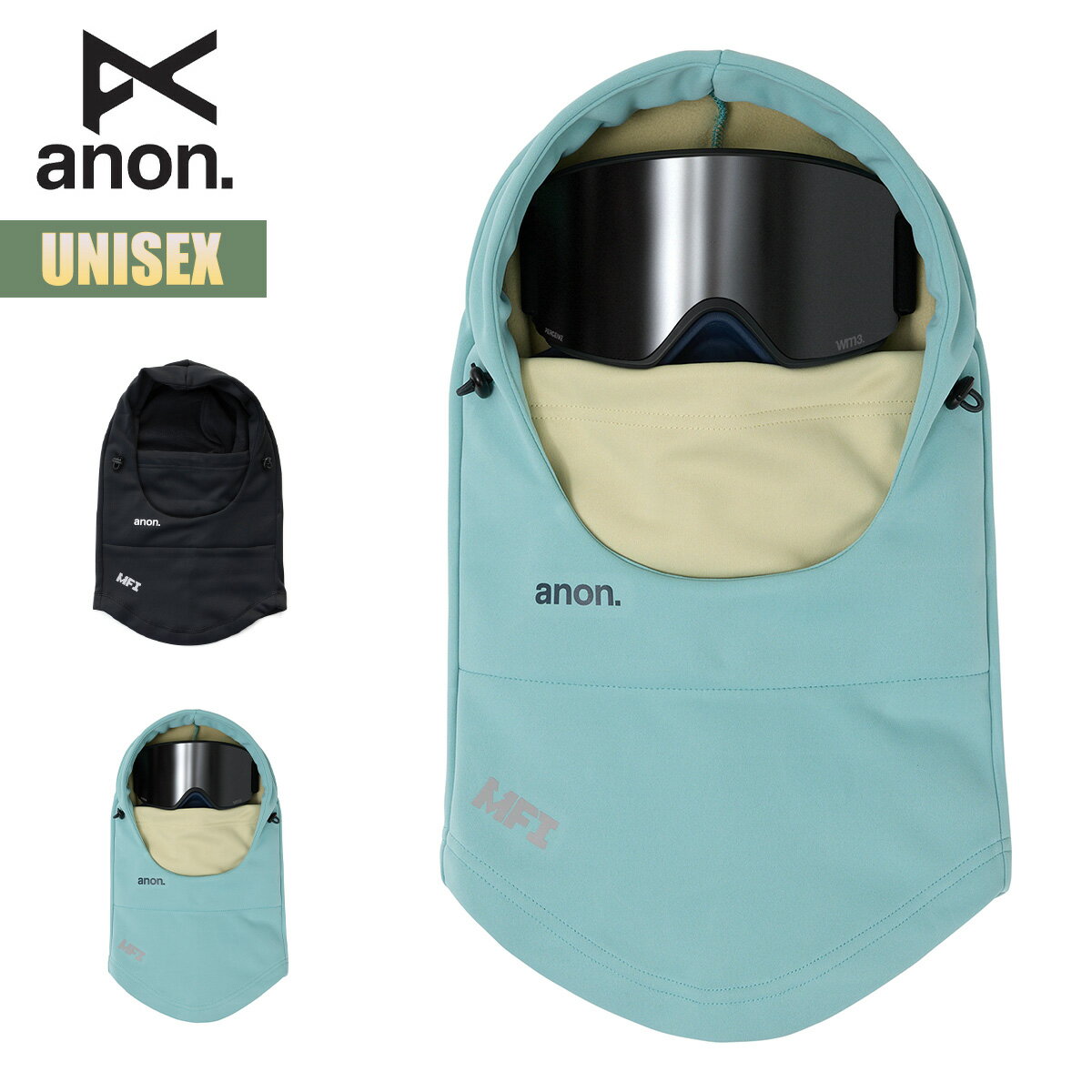 アノン バラクラバ ユニセックス 23-24 anon MFI フーデッド バラクラバ W24JP-238101 MFI HOODED CLAVA メンズ レディース キッズ フェイスマスク スノーゴーグル スノーボード スノボ 防寒 暖かい ウィンタースポーツ 2023-2024 正規品