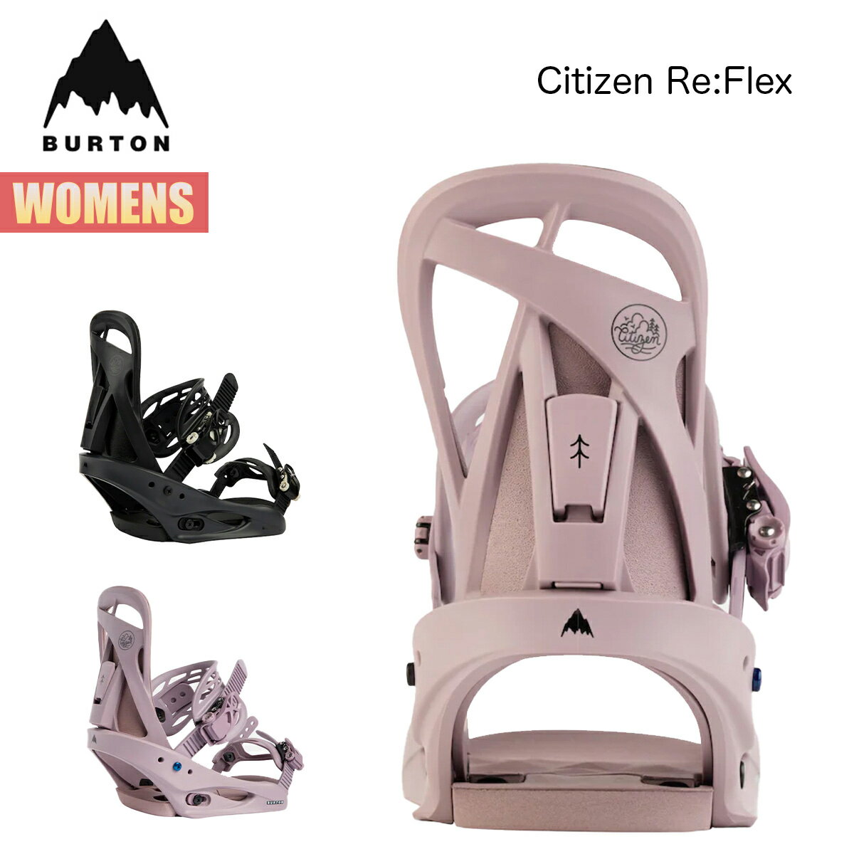 バートン ビンディング レディース 23-24 Burton シチズン リフレックス W24JP-105401 Womens Citizen Re:Flex Snowboard Binding ウィメンズ スノーボード バインディング スノーボードギア 2…