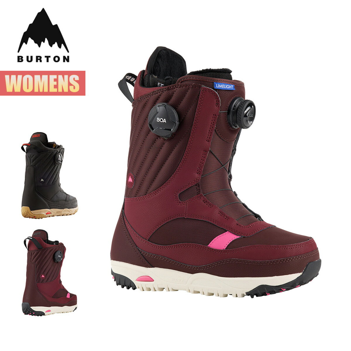 バートン スノーボードブーツ レディース 23-24 Burton ライムライト ボア ワイド W24JP-215351 Womens Limelight BOA Snowboard Boot - Wide ウィメンズ アジアンフィット 幅広 ダイヤル式 2023-2024 正規品