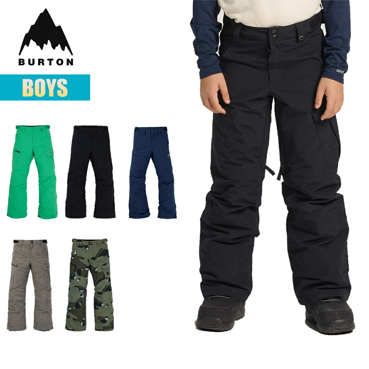 バートン スノーボードウェア キッズ パンツ 23-24 Burton ボーイズ エグザイル カーゴ W24JP-115891 Boys Exile Cargo Pant スノーボードパンツ スノーウェア スノーパンツ 子供 男の子 スノ…