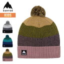 バートン ビーニー ニット帽 キッズ 23-24 Burton フリースライナー ポム W24JP-234581 Kids Fleece-Lined Pom Beanie 子供 こども ボーイズ ガールズ 男の子 女の子 ポンポン 折り返し ロゴ 刺繍 スノーボード スノボ 2023-2024 正規品