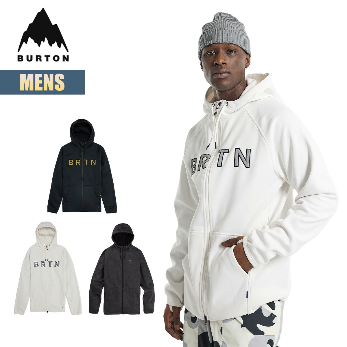 バートン パーカー 撥水 メンズ W22JP-220231 Men's Burton Crown Weatherproof Full-Zip Fleece クラウン ウェザープルーフ フルジップ フリース ジップアップ ボンデッドフリース スウェット スノーボード アウトドア 2021-2022 正規品