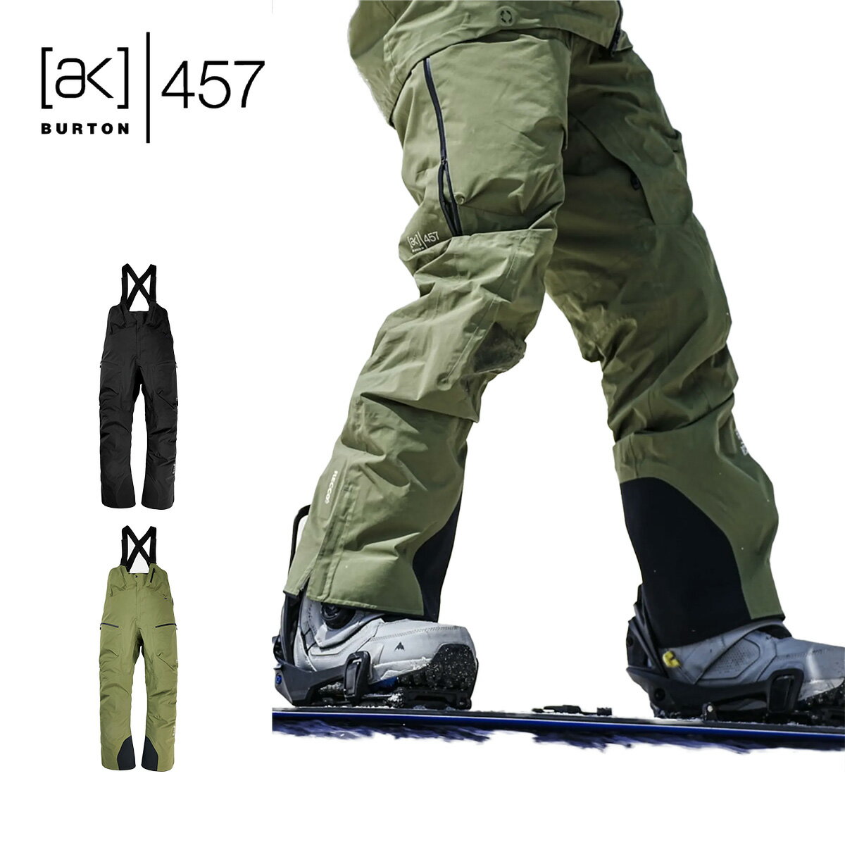 バートン ak457 スノーボードウェア メンズ W24JP-233041 Mens Burton [ak] ジャパン ゴアテックス プロ ガイド ビブパンツ Japan GORE-TEX Pro Guide Bib Pant 竹内正則 藤原ヒロシ 本格派 バックカントリー 2023-2024 正規品