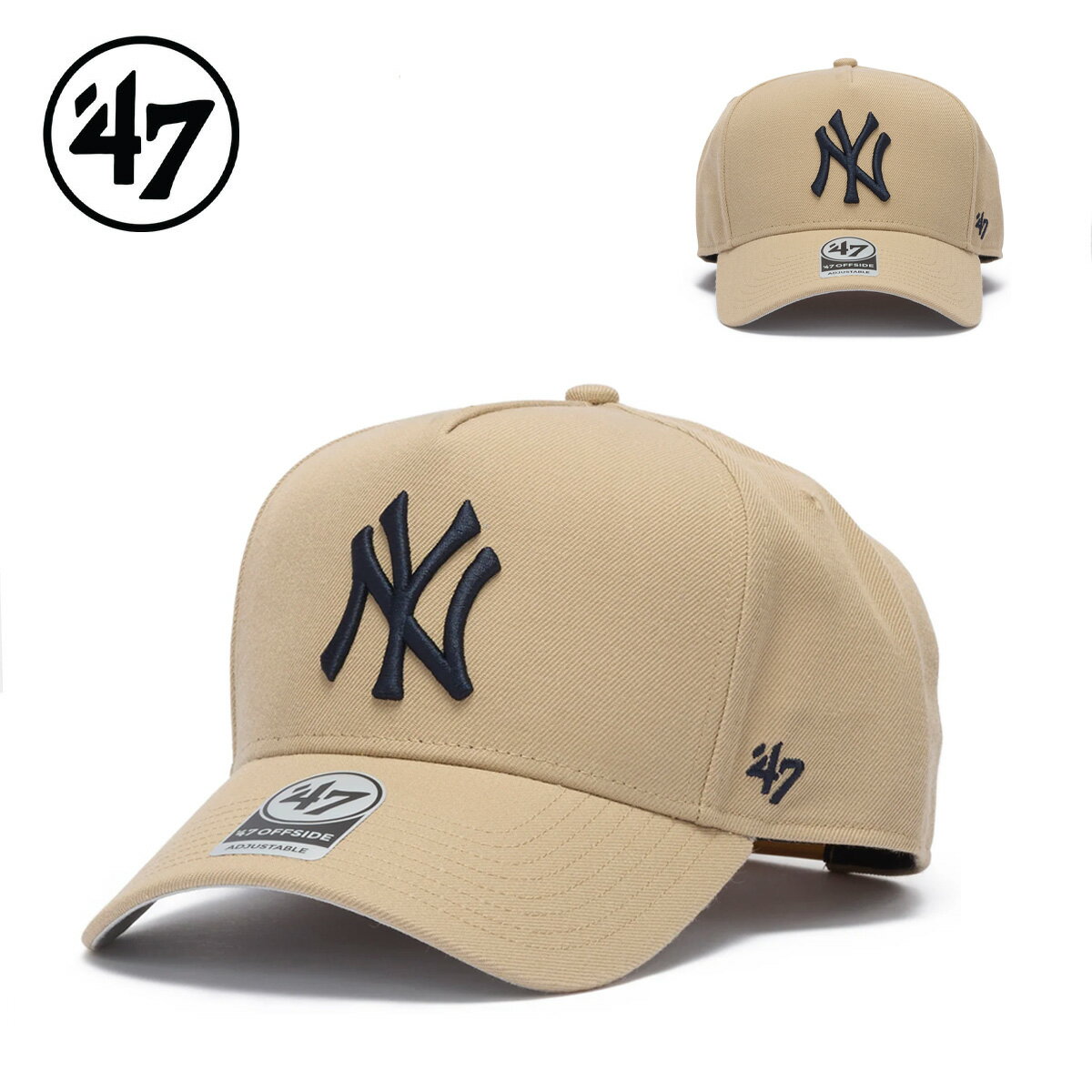 Rakuten - ’47 フォーティーセブン キャップ 帽子 オフサイド ニューヨーク・ヤンキース BALLPARK カーキ ボールパーク 47BRAND OFFSIDE CAP ストリート サイズ調整 ロゴ MLB ベースボール ユニセックス ベージュ 14920302 2026 春夏 SS 正規品