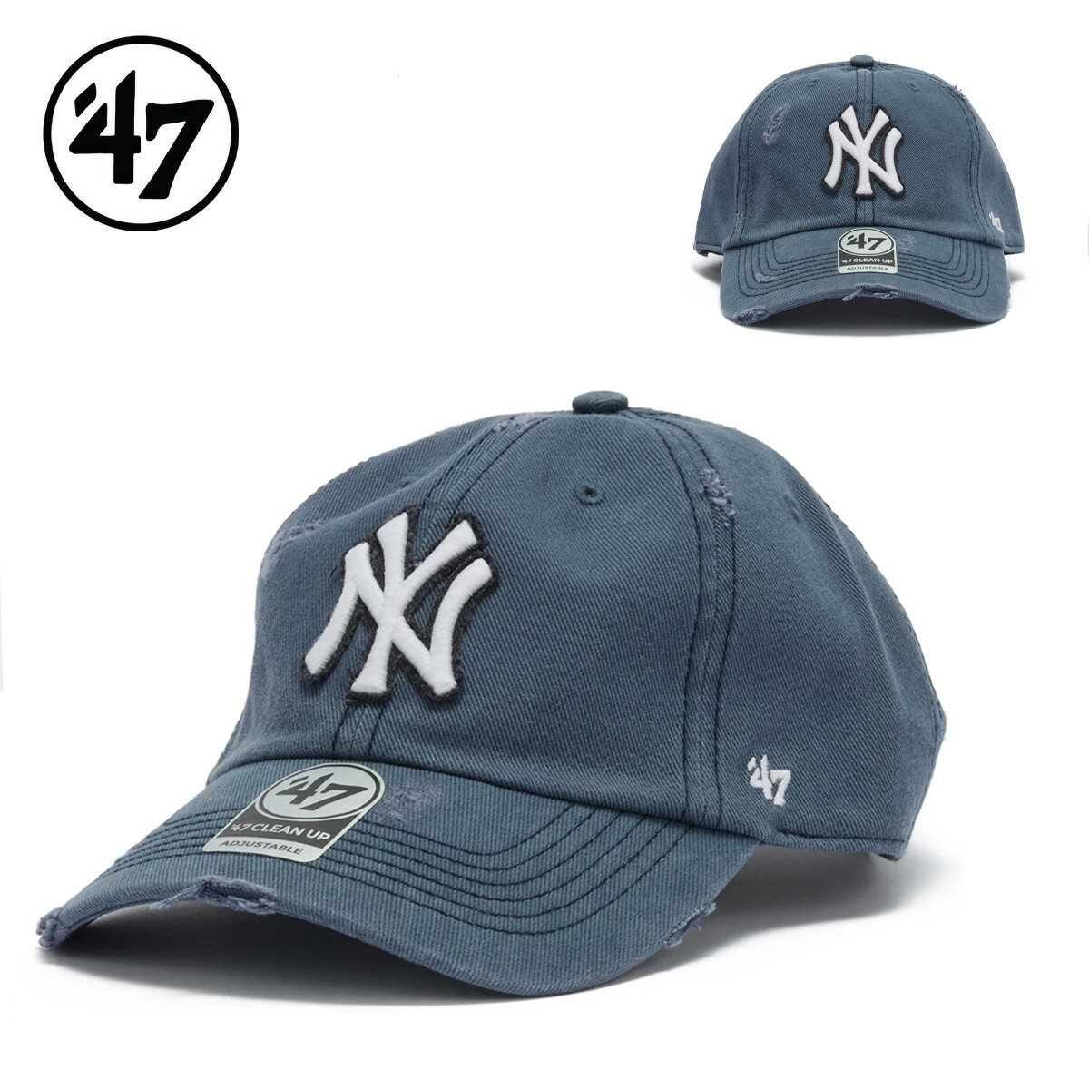 Rakuten - ’47 フォーティーセブン キャップ 帽子 クリーンナップ ニューヨーク・ヤンキース WELL-WORN ラステッドネイビー 47BRAND CLEAN UP CAP New York Yankees ヴィンテージ風 ダメージ加工 ユニセックス 14920508 2026 春夏 SS 正規品