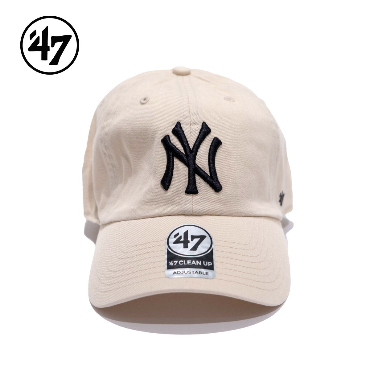 47 フォーティーセブン キャップ 帽子 ユニセックス ニューヨーク・ヤンキース クリーンナップ ナチュラル 47BRAND Yankees Natural ’47 CLEAN UP 調節可能 ウォッシュ加工 ユニフォーム NY ロゴ RGW17GWS メジャーリーグ 正規品