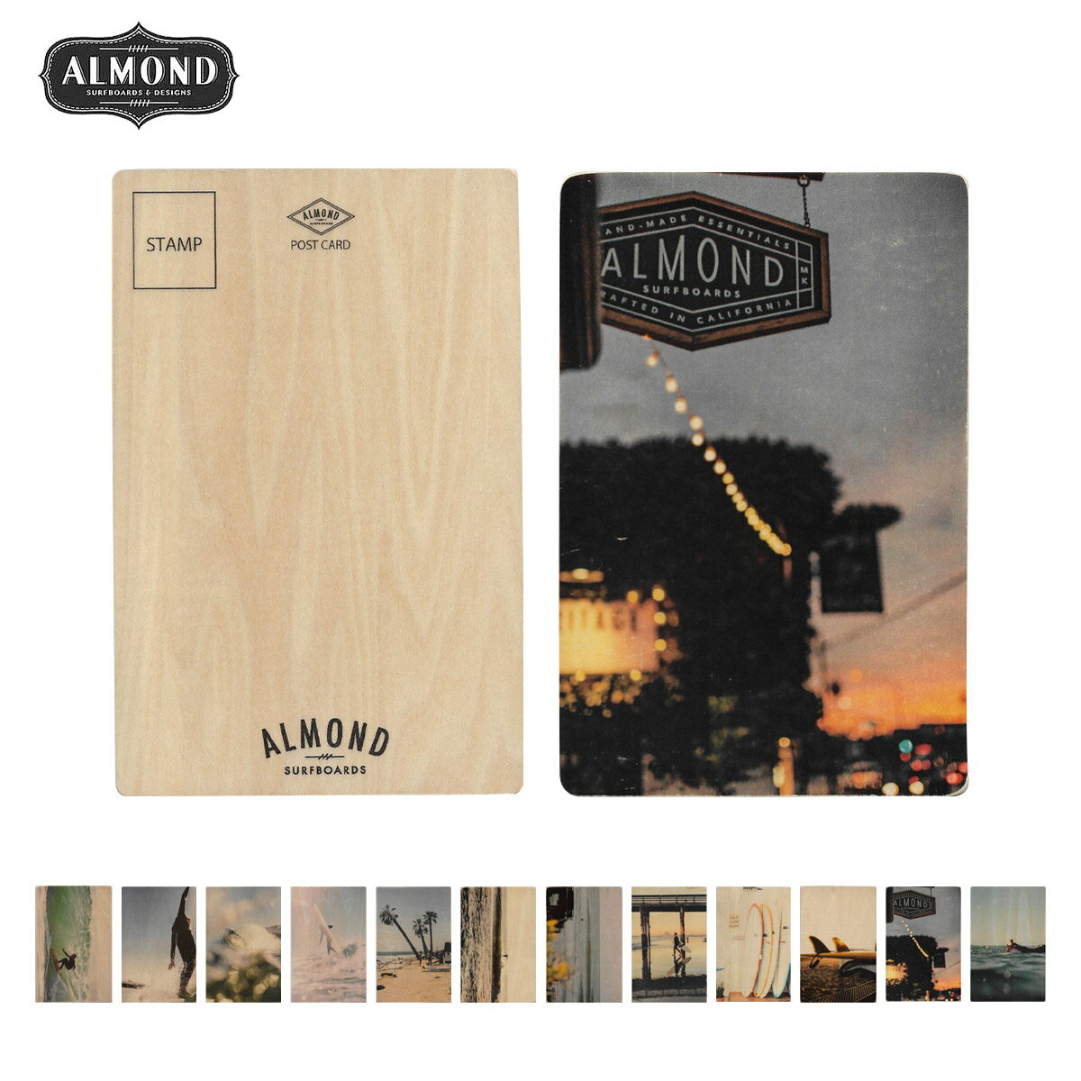 アーモンド サーフボード アンド デザイン ウッドポストカード Almond Surfboards & Design Wood Post Card サーフィン ディスプレイ 木製 ギフト