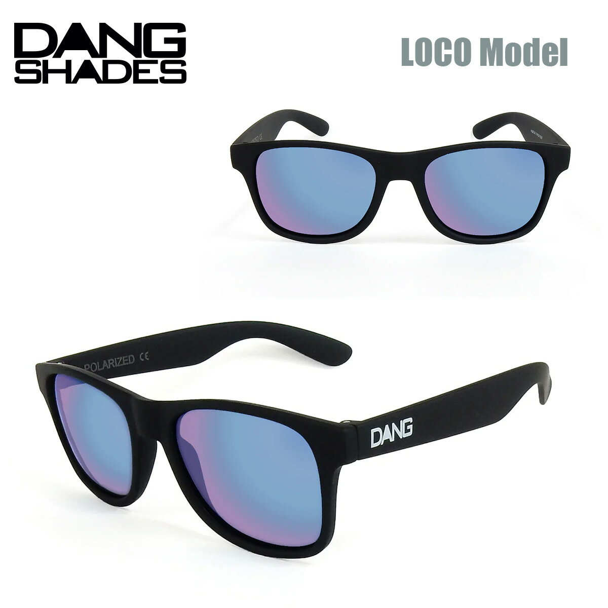 Rakuten - サングラス ダン・シェイディーズ ロコ DANG SHADES LOCO Black Soft x Marin Blue Mirror Polarized フルリム 偏光レンズ ユニセックス ケース付 ミラーレンズ マリンブルー vidg00474 正規品