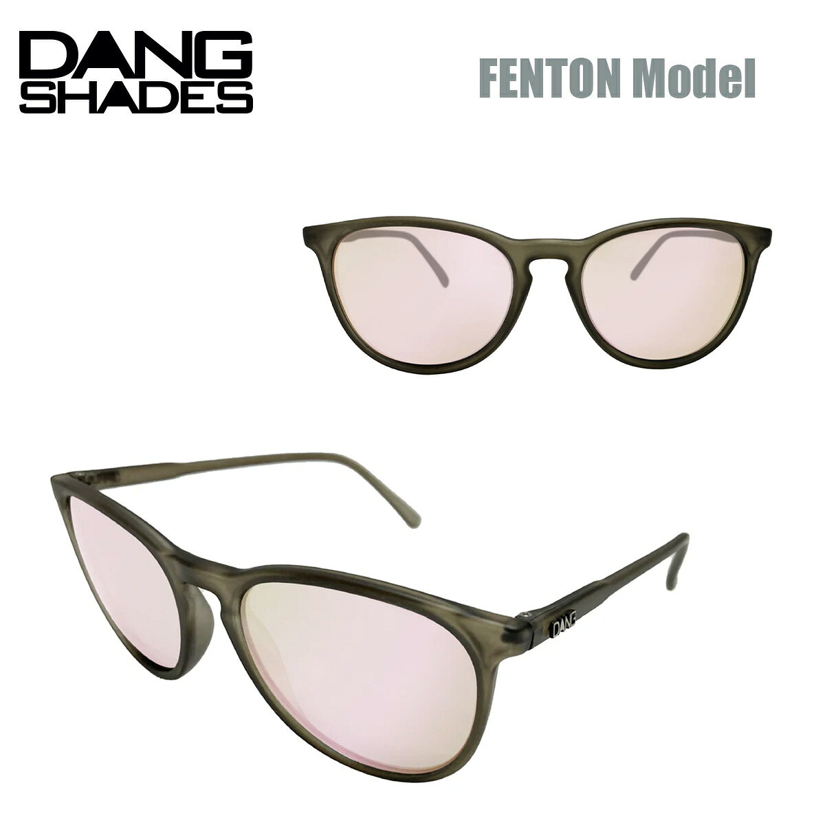 Rakuten - サングラス ダン・シェイディーズ フェントン DANG SHADES FENTON Matte Clear Gray x Rose Mirror Polarized ラウンド型 フルリム 偏光レンズ ユニセックス ケース付 メンズ レディース グレーフレーム ローズレンズ vidg00494 2025 新作 正規品
