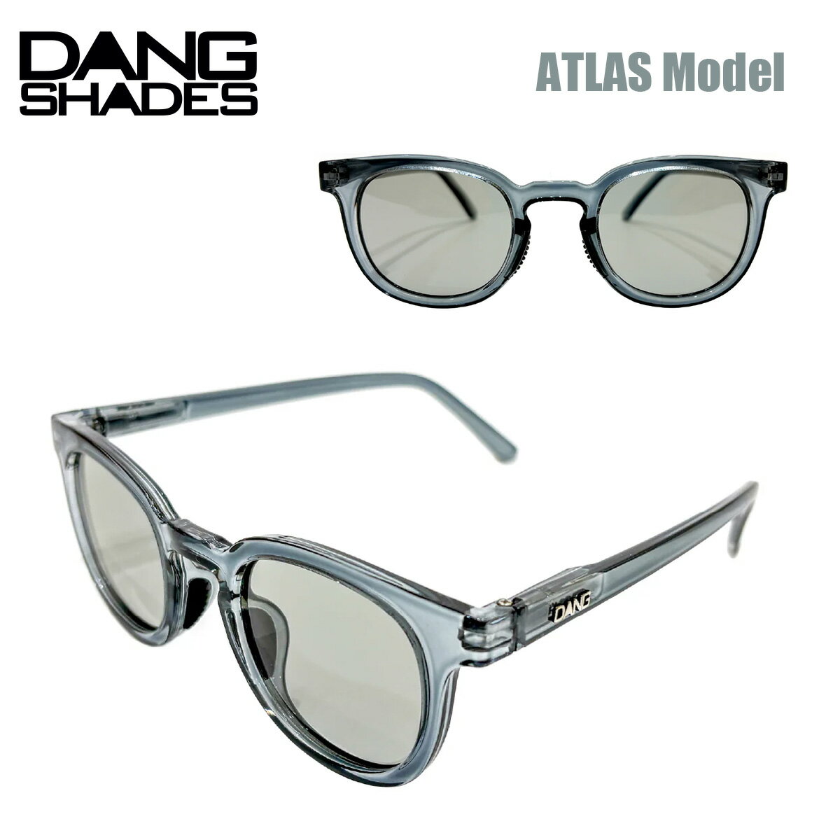 乐天商城 - 【お買い物マラソンP10倍】サングラス ダン・シェイディーズ アトラス DANG SHADES ATLAS Clear Grey Gloss x Grey WP Polarized フルリム 激撥水偏光レンズ ボスリントン型 ユニセックス ケース付 グレー サステナブル 2026 新モデル vidg00523 正規品