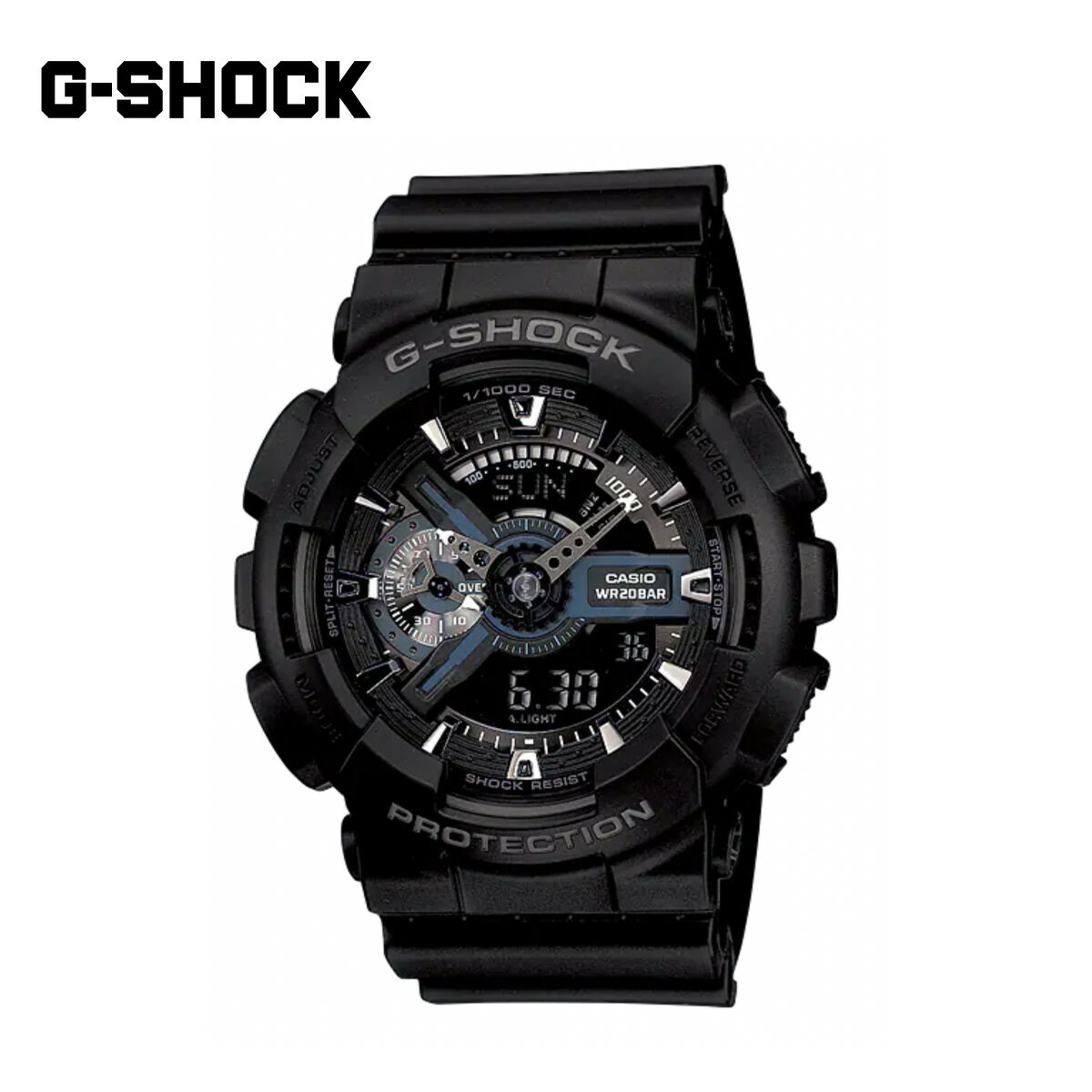 楽天masa surf and snow【お買い物マラソンP10倍】G-SHOCK 腕時計 GA-110-1BJF ANALOG-DIGITAL 110 SERIES watch Gショック サークル 水中操作可能 樹脂 20気圧防水 耐衝撃構造 耐磁時計 電池 カレンダー アラーム ライト ブラック ストリート スポーツ サーフ 海 正規品