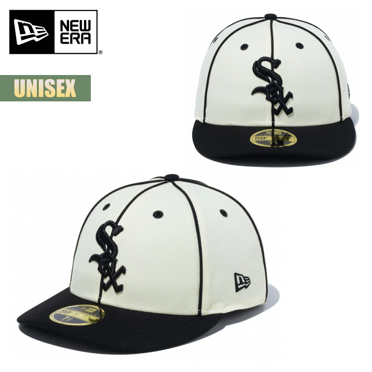 ニューエラ キャップ 帽子 NEW ERA LP 59FIFTY MLB Piping シカゴ・ホワイトソックス ベースボールキャップ ユニセックス ストリート カジュアル パイピングデザイン メンズ レディース ホワイト ブラック 13750871 2023 FW 秋冬 正規品