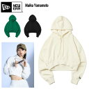 ニューエラ レディース パーカー 山本舞香 裏毛 スウェット ショート丈 プルオーバーフーディー NEW ERA Maika Yamamoto Mk コラボ セットアップ 刺繍ロゴ コットン テーパード シンプル カジュアル 2023 春夏 SS 正規品