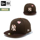 ニューエラ キャップ 帽子 NEW ERA 59FIFTY St. Valentines Day バレンタインデー ニューヨーク ヤンキース ユニセックス ストリート カジュアル シンプル ベースボール 野球帽 CAP NY ウォルナット 14174582 2024 SS 正規品