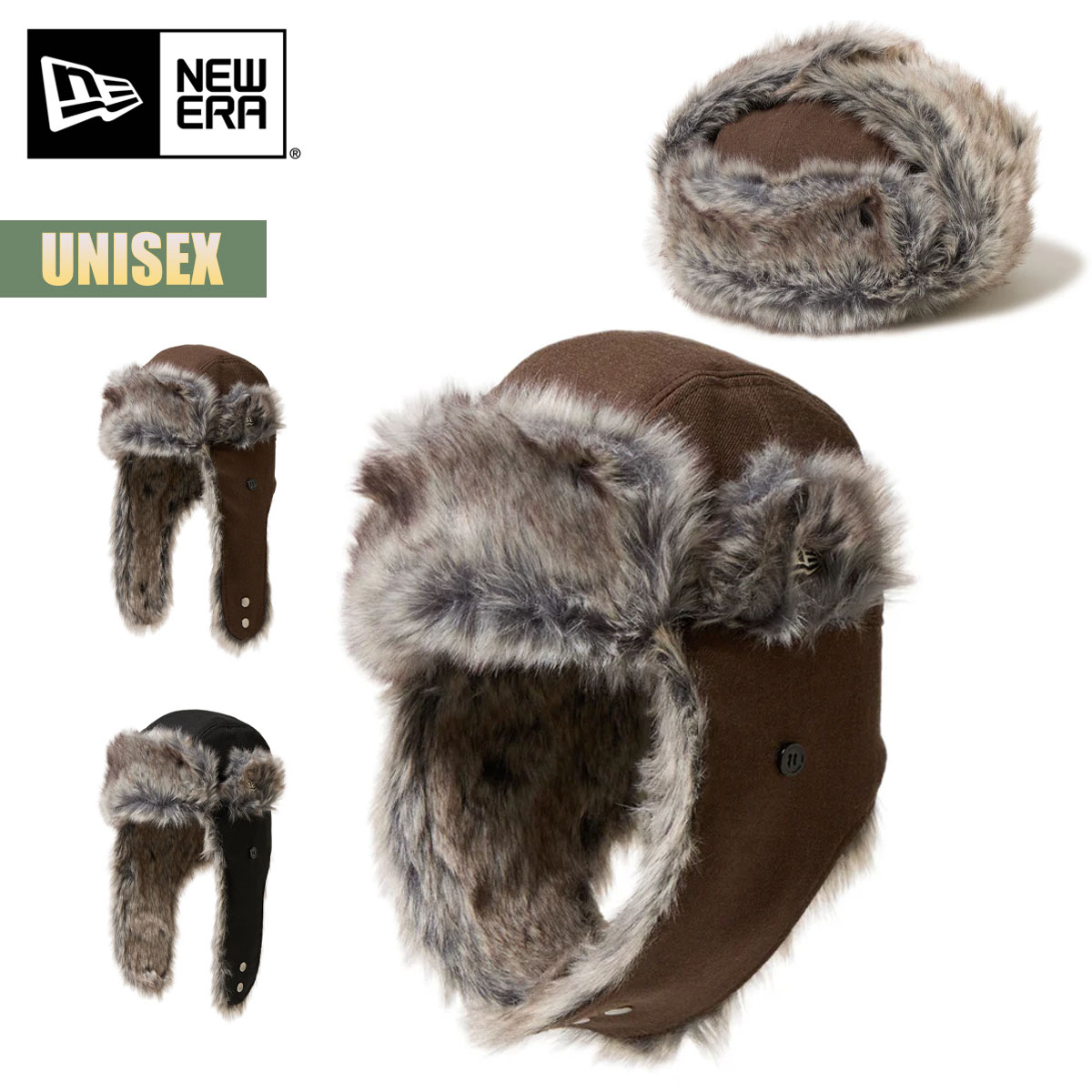 【12月1日限定P11倍】ニューエラ キャップ 帽子 NEW ERA トラッパー ウール Trapper Wool フライトキャップ 防寒 耳あて イヤーフラップ ファー ユニセックス メンズ レディース カジュアル ストリート アウトドア 14667620 14667622 2025 秋冬 FW 正規品