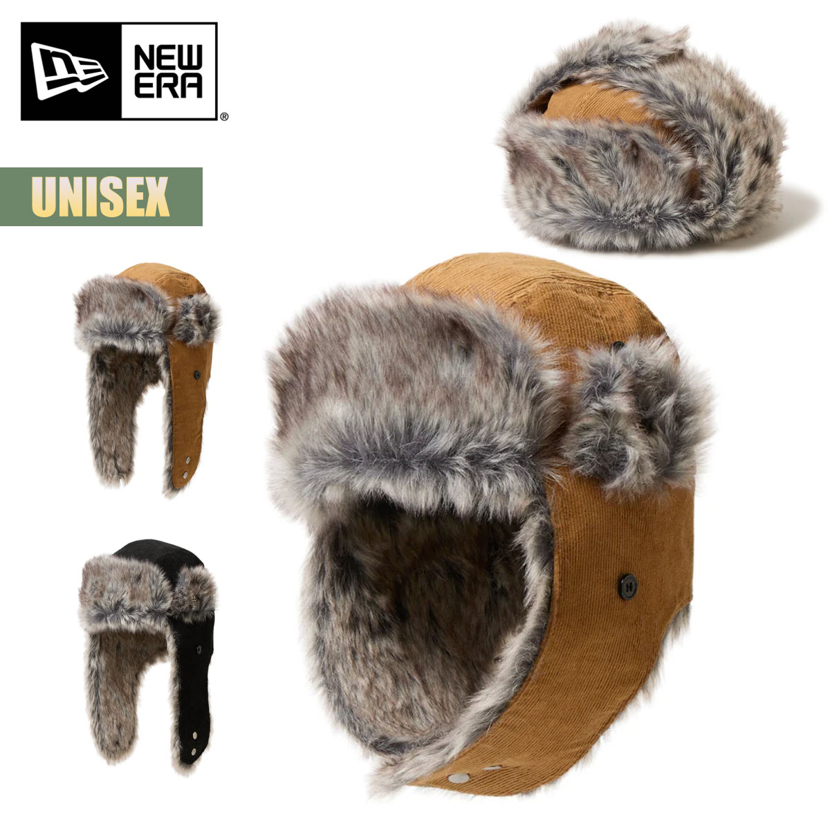 【12月1日限定P11倍】ニューエラ キャップ 帽子 NEW ERA トラッパー コーデュロイ Trapper Corduroy フライトキャップ 防寒 耳あて イヤーフラップ ファー ユニセックス メンズ レディース カジュアル ストリート 14667625 14667627 2025 秋冬 FW 正規品