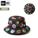 【お買い物マラソンP5倍】ニューエラ ハット 帽子 バケット01 Team Logo Allover NBA ブラックデニム NEW ERA バケットハット ナショナルバスケットボール アソシエーション チームロゴ ユニセックス バケハ 14388539 2025 春夏 SS 正規品
