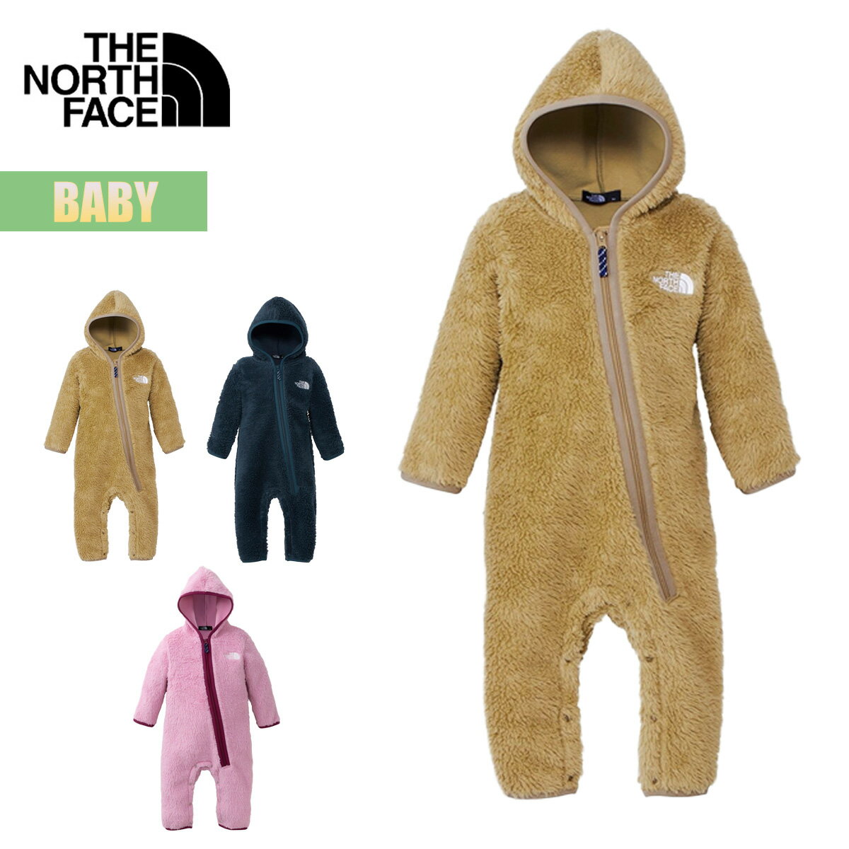 【お買い物マラソンP10倍】ノースフェイス ベビー アウター シェルパフリーススーツ THE NORTH FACE B Sherpa Fleece Suit 防寒着 ベビーウェア 赤ちゃん お出かけ カバーオール ボディスーツ 暖かい 上着 ベージュ ピンク ネイビー NAB72309 2023 秋冬 FW 正規品