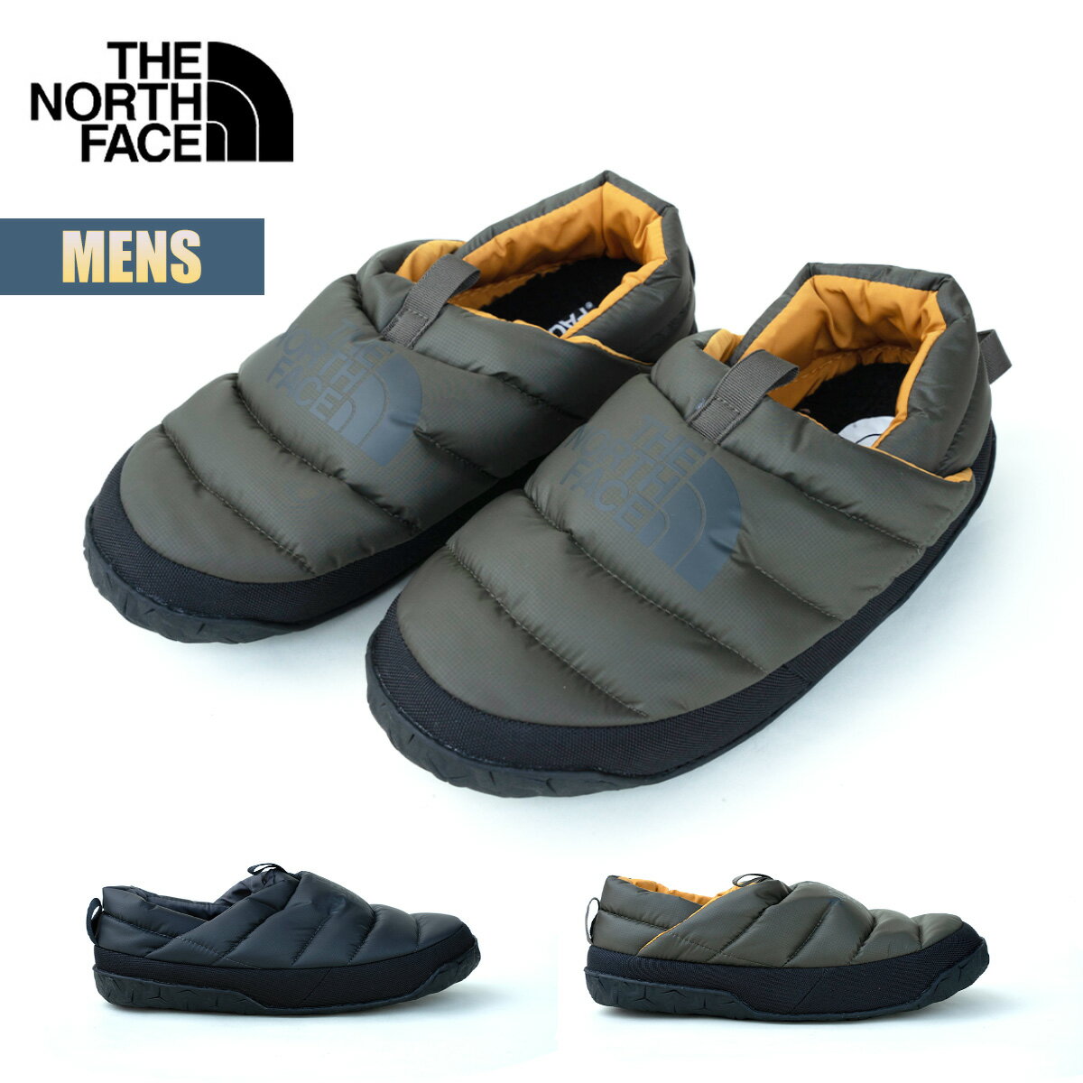 【お買い物マラソンP10倍】ノースフェイス シューズ メンズ ヌプシ ダウン ミュール THE NORTH FACE Nuptse Down Mule はっ水加工 屋内 野外 保温 アウトドア カジュアル スリッポン 暖かい ブラック カーキ NF02371 2023 秋冬 FW AW 正規品