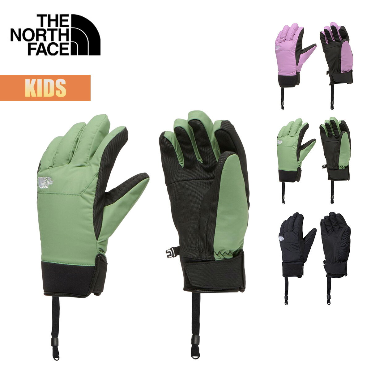 【スーパーSALE P10倍】ノースフェイス グローブ 手袋 キッズ ウォータープルーフフリーライドグローブ THE NORTH FACE Kids WP Freeride Glove スノーボード スキー 防寒 防水 ロゴ刺繍 ボーイズ ガールズ リーシュ ブラック ピンク グリーン NNJ62101 2024 正規品