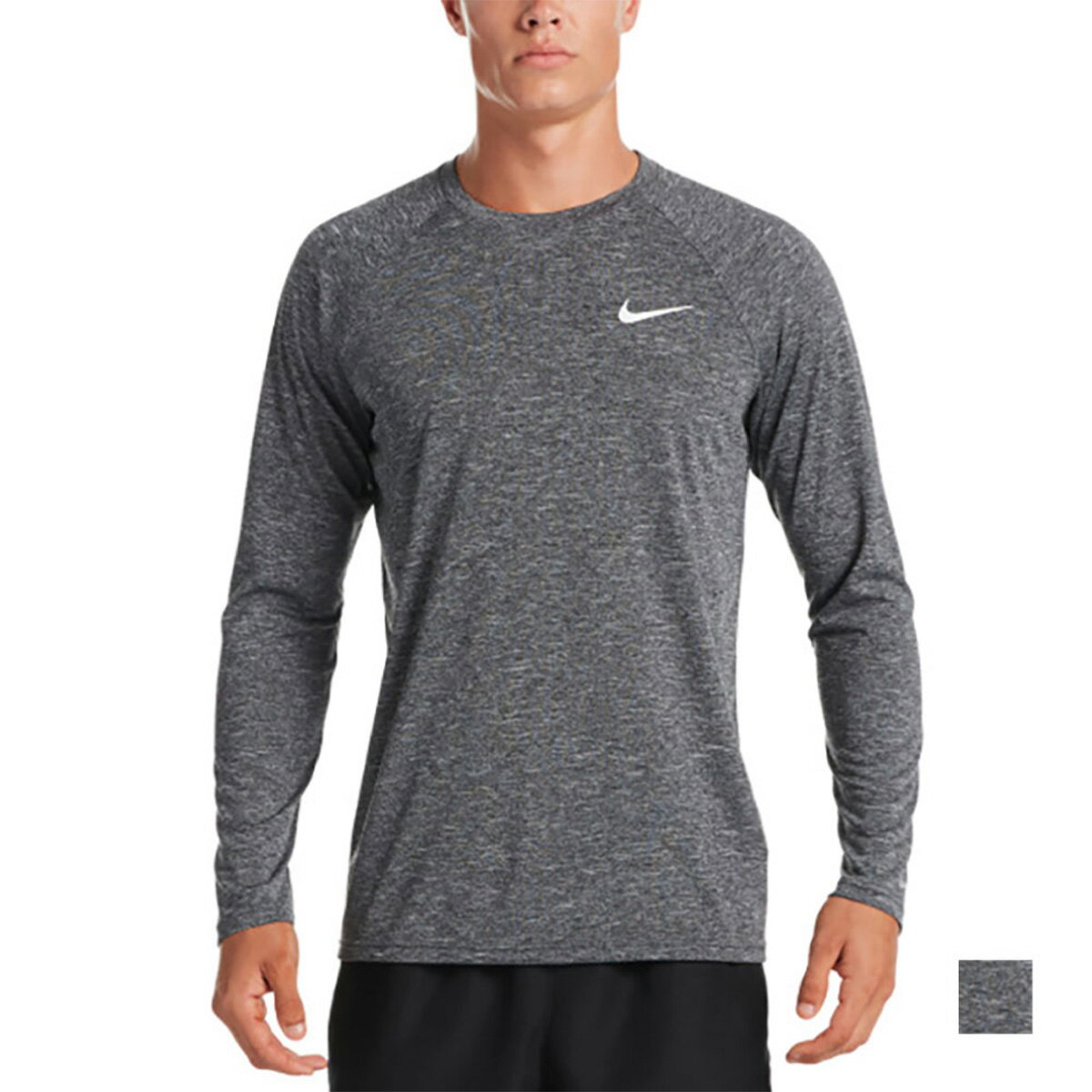 Short Sleeve - ナイキ 水着 メンズ NIKE SWIM ヘザー ロングスリーブ ハイドロガード 長袖 スイミングウエア スイムウェア 速乾 日焼け対策 アウトドア プール ビーチ 海 川 シンプル ブラック NESSA590 2026 正規品