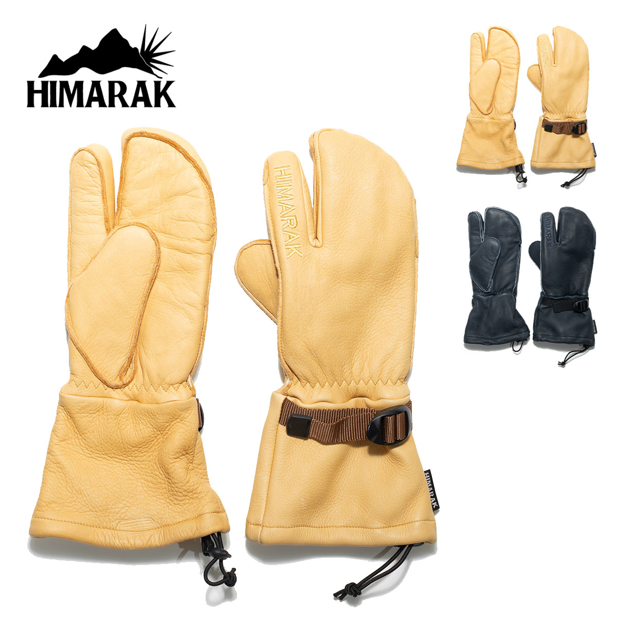 ヒマラク グローブ HIMARAK SCAPA GLOVE スキャパ バックカントリー 保温 パウダー レザー 革 ミトン ユニセックス スノーボードグローブ スノーグローブ スノーボード スノボ 国産 イエロー ネイビー 23-24 2023-2024 正規品