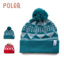 ポーラー ニット帽 POLER SNOW DOME BEANIE スノードーム ビーニー ユニセックス ポンポン 防寒 ブルー ホワイト レッド ブランドロゴ ...