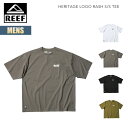 【8月1日限定P11倍】リーフ ラッシュガード メンズ ヘリテージ ロゴ ラッシュ ショートスリーブ Tシャツ HERITAGE LOGO RASH S/S TEE 半袖 UVカット 日焼け予防 紫外線対策 アウトドア 海 ビーチ ホワイト ブラック RFTEM2321 2025 春夏 SS 正規品