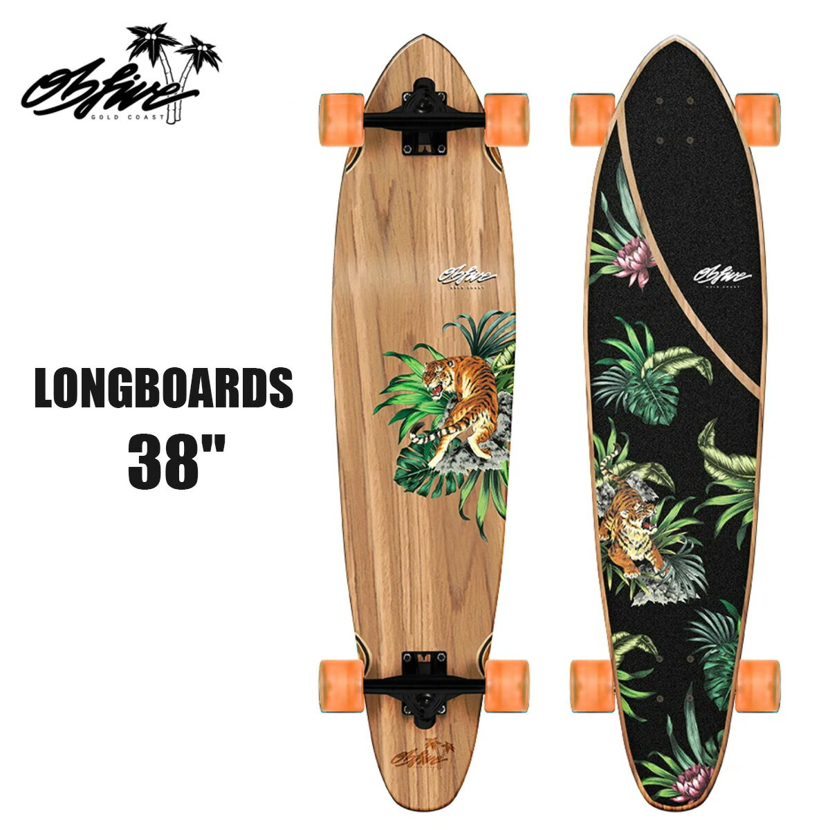 ȥܡ ӡե ե ܡ 󥰥ܡ 38 OBfive PSYCHED TIGER LONGBOARDS 38  롼ǥ 󥰥ܡɥ ե