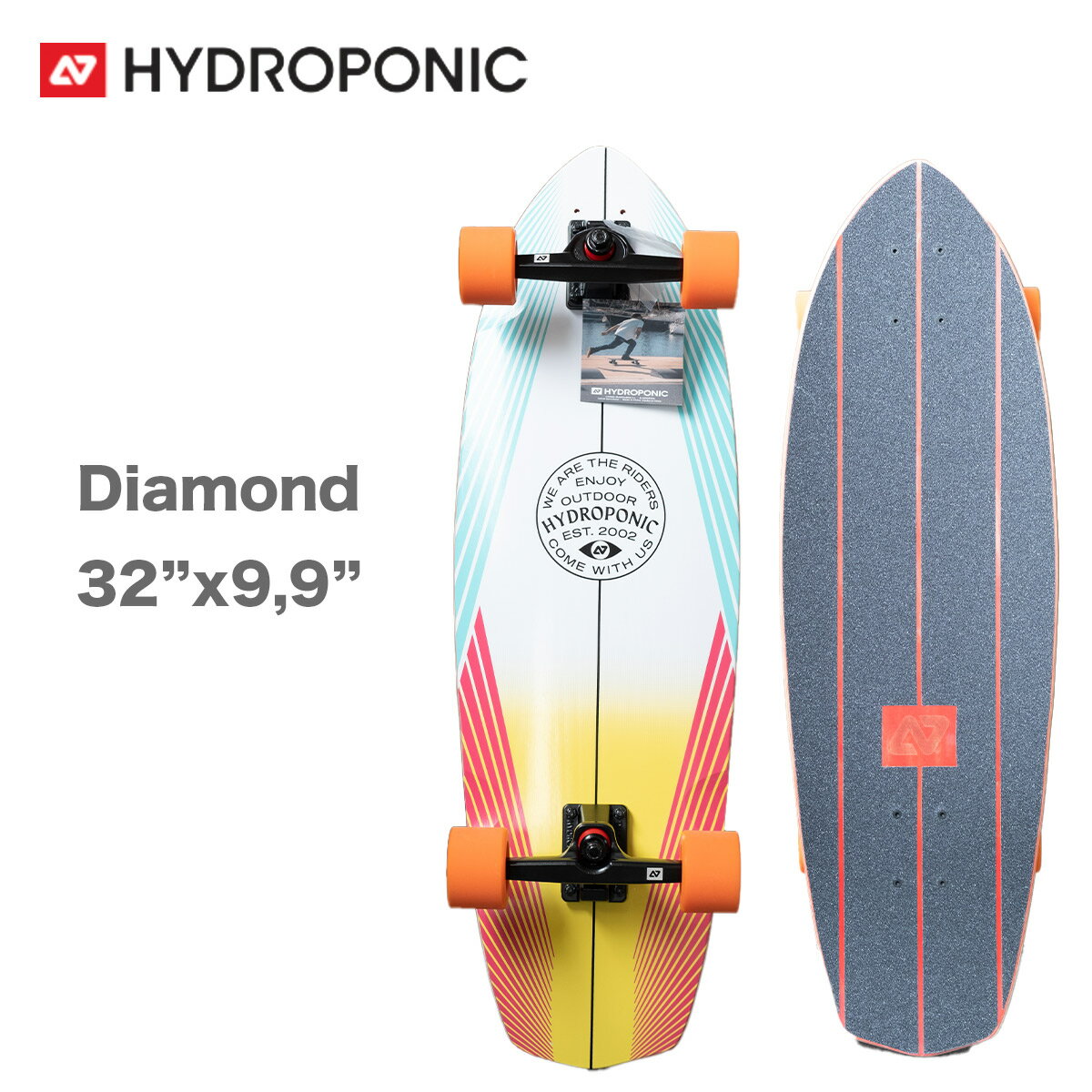 スケートボード ハイドロポニック Hydroponic コンプリート Surfskate Complete Diamond 32インチ Lines White スケボー サーフスケート ダイヤモンド ターン 回転 ハイドロフォニック アーバ…