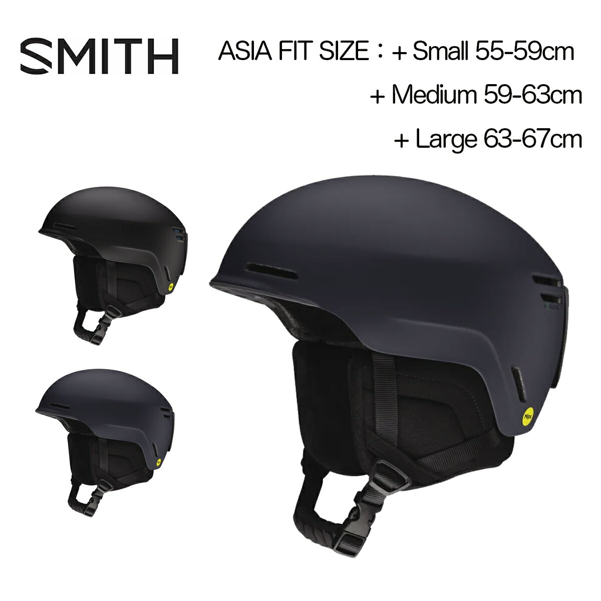 スミス ヘルメット メソッド アジアンフィット SMITH Method Helmet ASIA FIT SIZE ユニセックス 軽量 強度 フィット プロテクト ゲレンデ パーク バックカントリー フリーライド スノーボード ラック ネイビー 2023 正規品