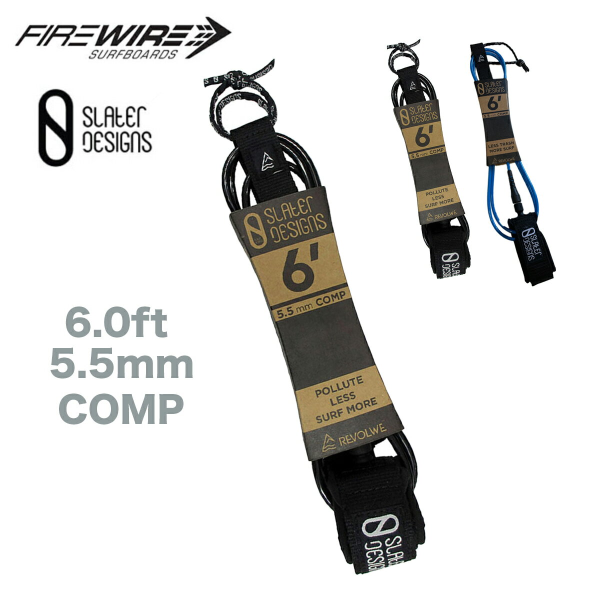 t@C[C[ T[t{[h [VR[h X[^[fUC 6.0tB[g 5.5~ Rv FIREWIRE SLATER DESIGNS Leash 6.0ft 5.5mm COMP