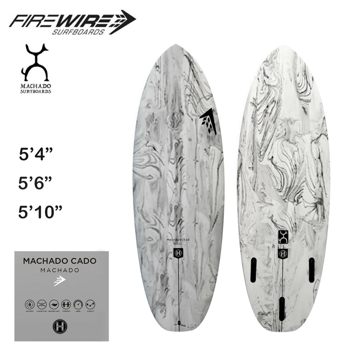 ファイヤーワイヤー サーフボード マチャド カド グレー スワール FIREWIRE SURFBOARDS Machado Cado Grey Swirl ロブ・マチャド Rob Machado 5ft4in 5ft6in 5ft10in FUTRES ショートボード 正規品