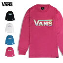 ヴァンズ バンズ 長袖コットンTシャツ プリント グラデーション L/S Tee オフ ザ ウォール FLV ロゴ クルーネック VANS Off The Wall FLV Logo Gradation L/S Tee プリント 2021年モデル 春 夏 正規品 ブラック ホワイト ブルー ピンク