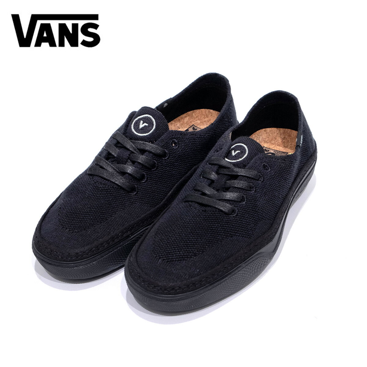 楽天masa surf and snow【お買い物マラソンP10倍】バンズ スニーカー サークルビー VANS ヴァンズ Circle Vee ローカット 紐靴 シューズ アレックス・ノスト リーアン・カレン サーフィン サーフスタイル サーファー ブラック コットン 麻 シンプル VN0A4BWLAZJ 2022 春夏 SS 正規品