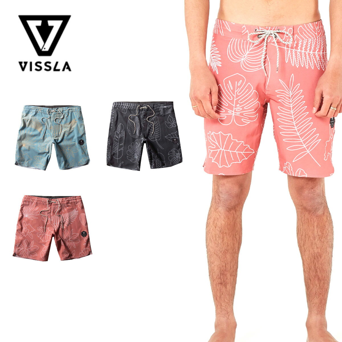 ヴィスラ ボードショーツ メンズ VISSLA トロピカルプレジャーズ 18.5インチ ボードショーツ Tropical Pleasures Boardshort サーフパンツ ビスラ 水着 スイムウェア サーフィン ビーチ 海 プール アウトドア M102WTRO 2022 SS 春夏 正規品