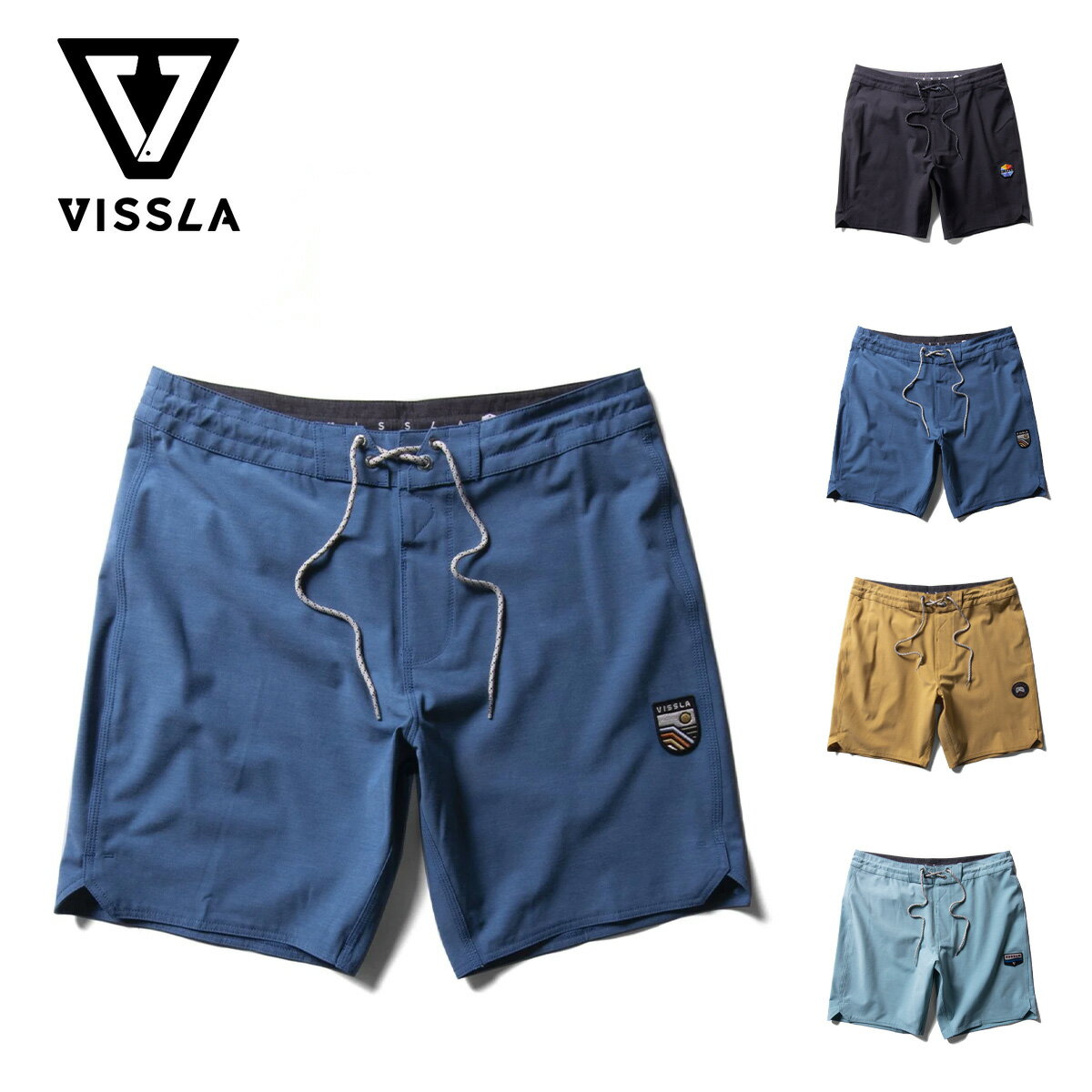 【お買い物マラソンP10倍】ヴィスラ ボードショーツ メンズ VISSLA ソリッドセッツ 18.5インチ ボードショーツ 4 SOLID SETS BOARDSHORT サーフパンツ ビスラ 水着 スイムウェア サーフィン ビーチ 海 プール アウトドア キャンプ 川遊び m1161sst2301 2023 SS 正規品