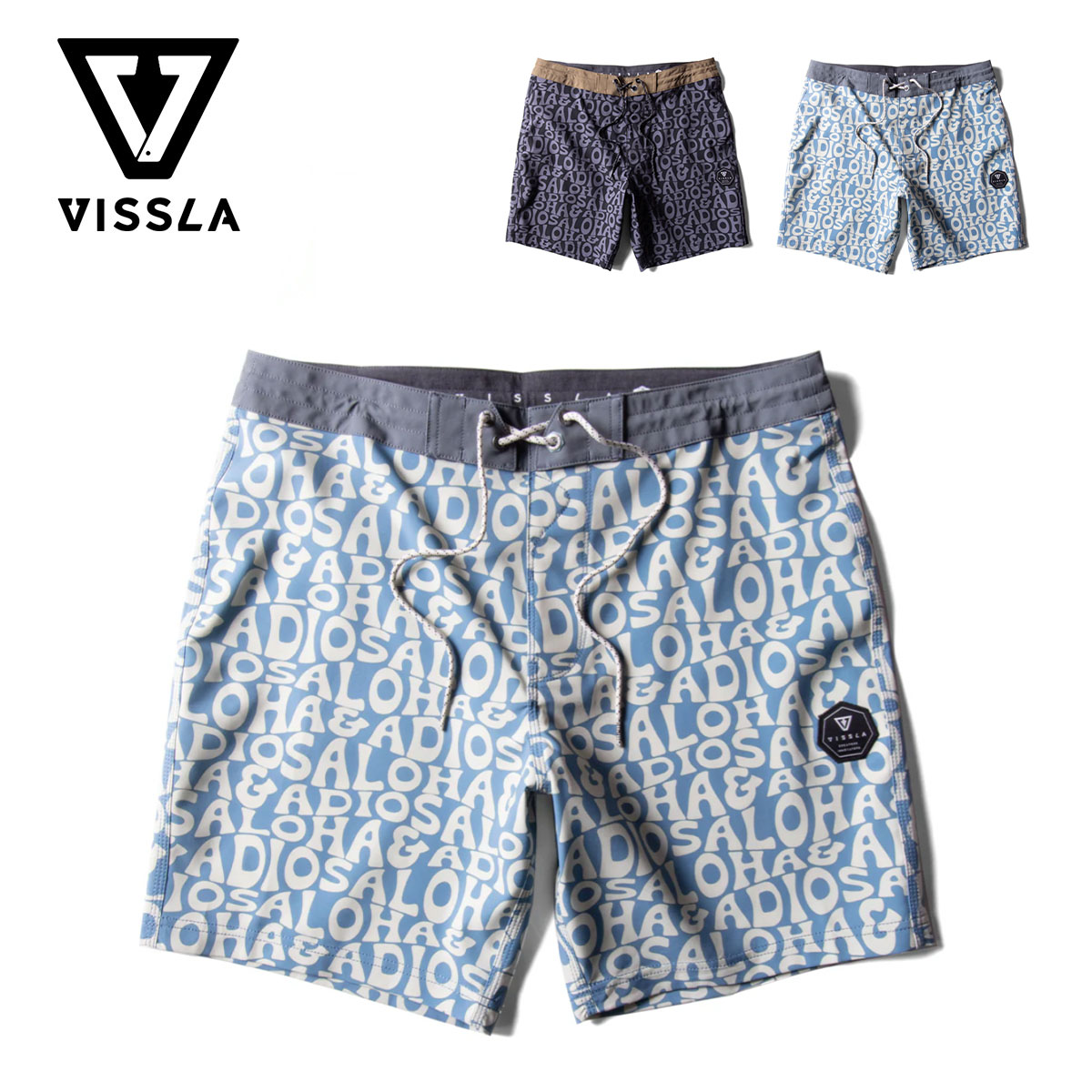 【お買い物マラソンP10倍】ヴィスラ ボードショーツ メンズ VISSLA アロハ&アディオス 17.5インチ ボードショーツ ALOHA&ADIOS BOARDSHORT サーフパンツ ビスラ 水着 スイムウェア サーフィン ビーチ 海 プール アウトドア キャンプ 川遊び M1224ALO2401 2024 SS 正規品