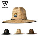 【7月20日限定P10倍】ヴィスラ ハット 帽子 VISSLA アウトサイドセッツ ライフガードハット ストローハット 麦わら帽子 刺繍ワッペン ブランドロゴ スウェットバンド付き BLK TAN TEK サーフ カジュアル 海 MAHT4OUT2401 2024 SS 春夏 正規品