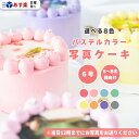 《あす楽》 パステルカラー 写真ケーキ 6号 ( 5〜8名様向け )【 ケーキ 写真 誕生日ケーキ インスタ映え ケーキ スイーツ ホールケーキ バースデーケー...