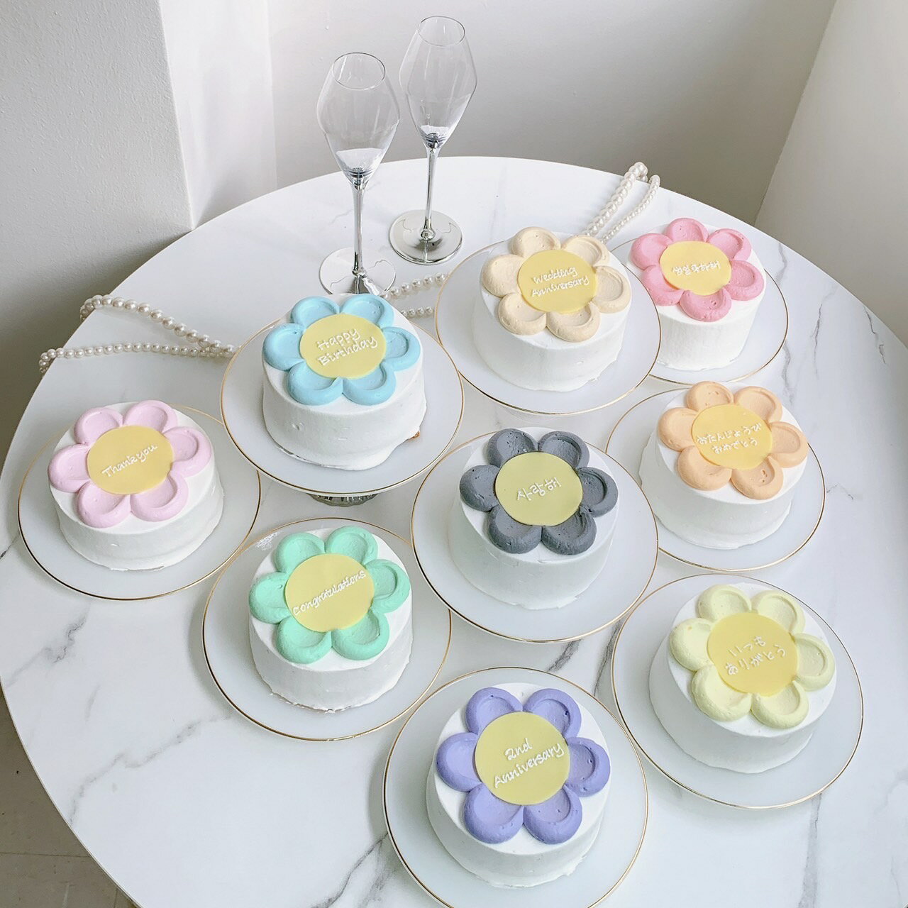 《選べる9色/お好きなメッセージ》 ぷくぷくふらわーセンイルケーキ 6号(18cm)5〜8名様向け【 誕生日ケーキ センイルケーキ かわいい おしゃれ お祝い ...