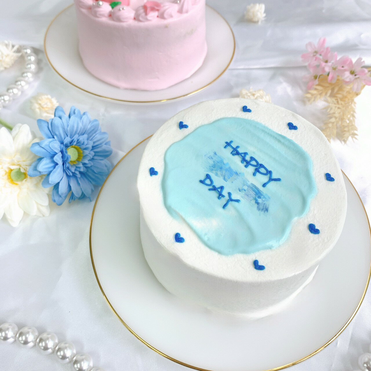 《選べる9色&お好きなメッセージ》 ハートフルセンイルケーキ 6号(4〜5名様向け)【 誕生日ケーキ センイルケーキ かわいい おしゃれ お祝い 記念日 インス...