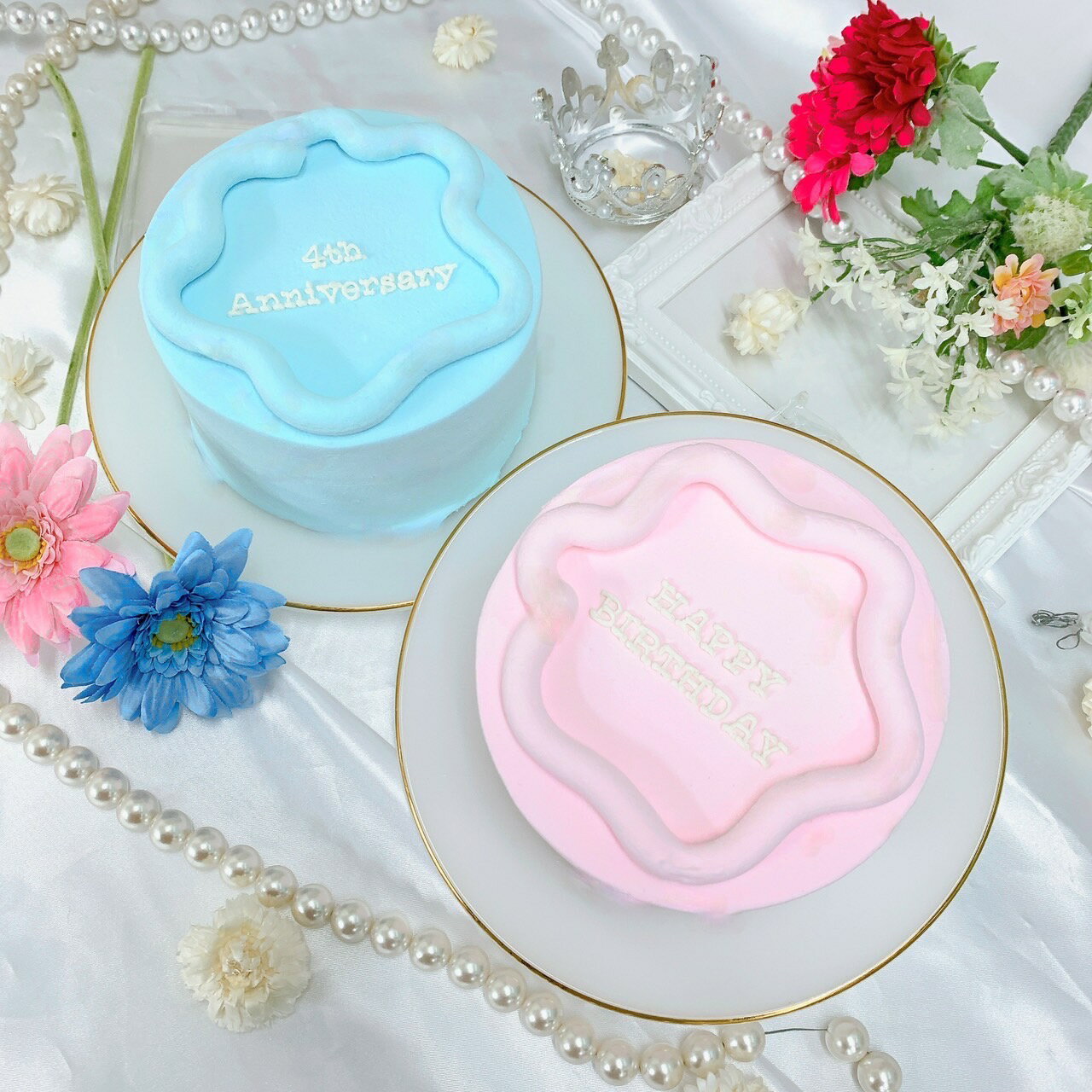 《選べる9色&お好きなメッセージ》優しい色味のシンプルセンイルケーキ 4号(12cm)2〜3名様向け 誕生日ケーキ センイルケーキ シンプル おしゃれ お祝い ...