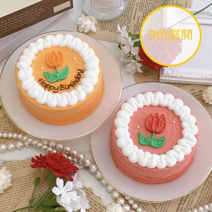 【カラバリ9色】おはなモチーフともこもこクリームのセンイルケーキ 6号(18cm)5〜7名様向け【 誕生日ケーキ センイルケーキ かわいい おしゃれ お祝い 記...