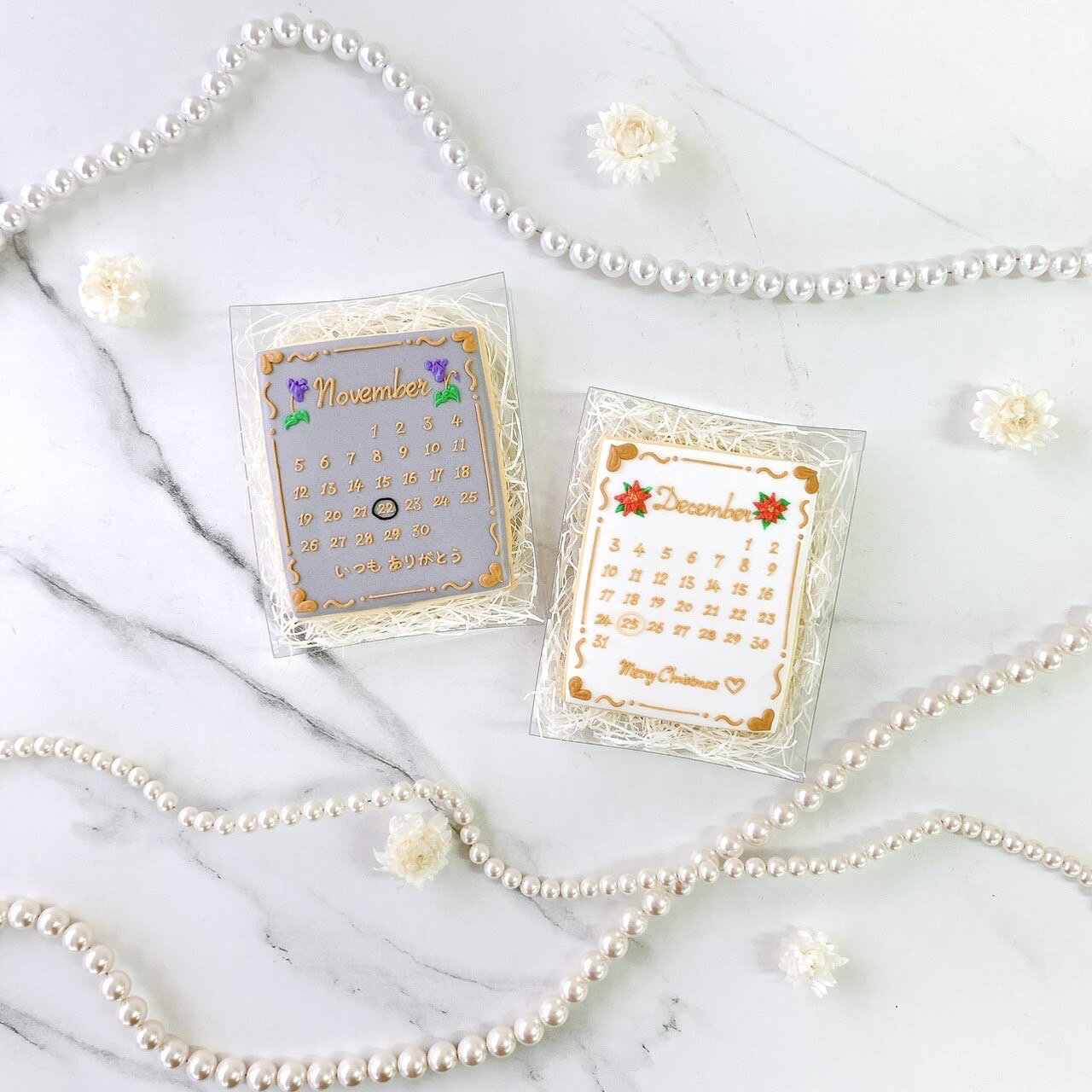 バースデーフラワーカレンダークッキー 《全12色/お好きなメッセージ♪》 【 推し活 プリントクッキー アイシングクッキー オーダー アイシングクッキー 誕生日 メッセージクッキー 誕生日 クッキー サプライズ かわいい クッキー ハート お祝い サプライズ カラフル 】 2