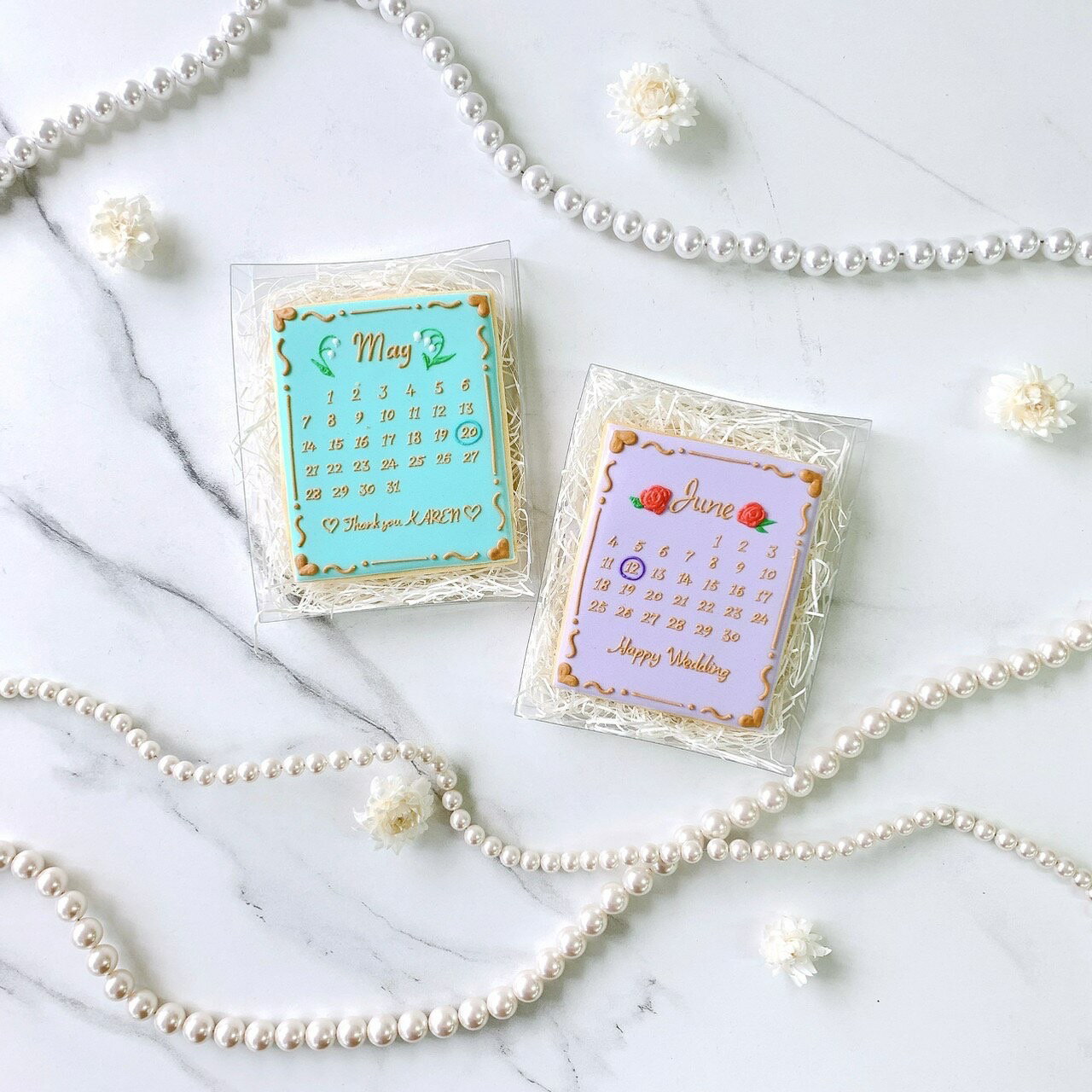 バースデーフラワーカレンダークッキー 《全12色/お好きなメッセージ♪》 【 推し活 プリントクッキー アイシングクッキー オーダー アイシングクッキー 誕生日 メッセージクッキー 誕生日 クッキー サプライズ かわいい クッキー ハート お祝い サプライズ カラフル 】 3