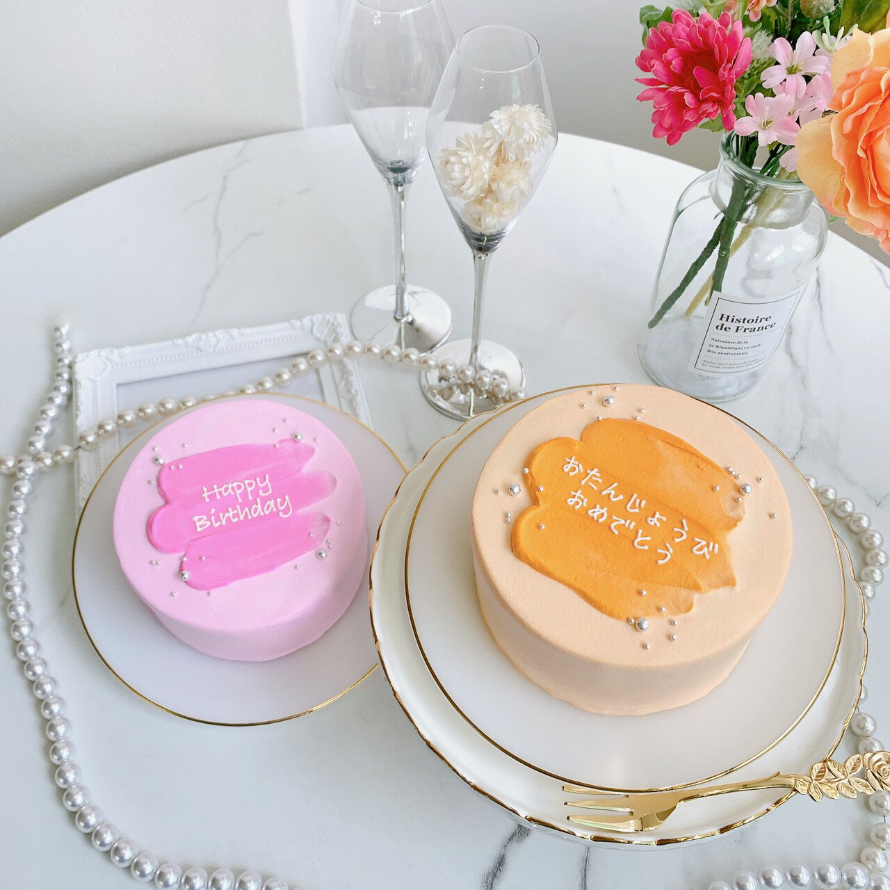 《選べる8色&お好きなメッセージ》 ペイントセンイルケーキ 6号 ( 4〜5名様向け )【 誕生日ケーキ センイルケーキ かわいい おしゃれ お祝い 記念日 イ...