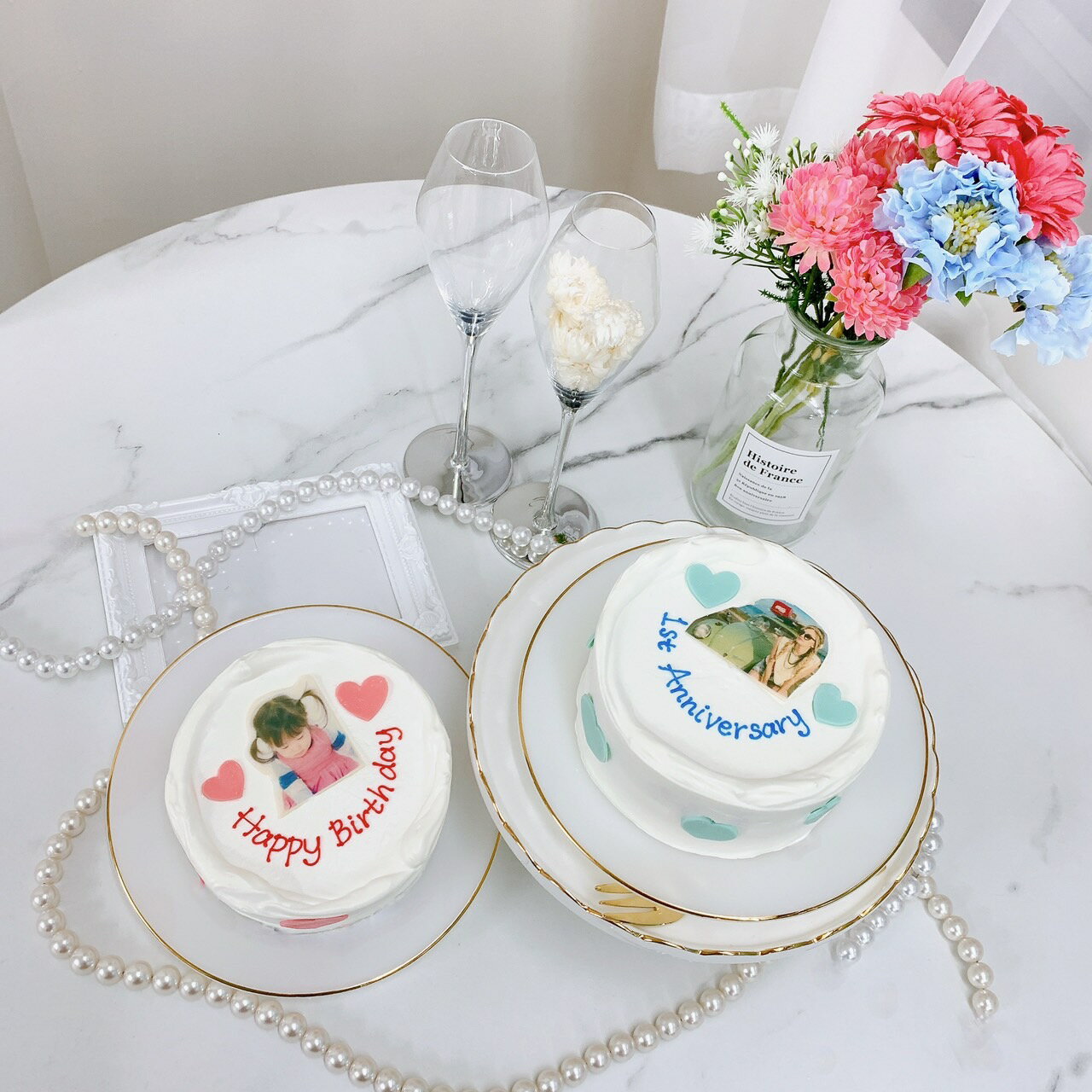 《選べる8色&お好きなメッセージ》 センタープリントデザインケーキ 3号 ( 1〜2名様向け )【 誕生日ケーキ センイルケーキ かわいい おしゃれ お祝い 記...